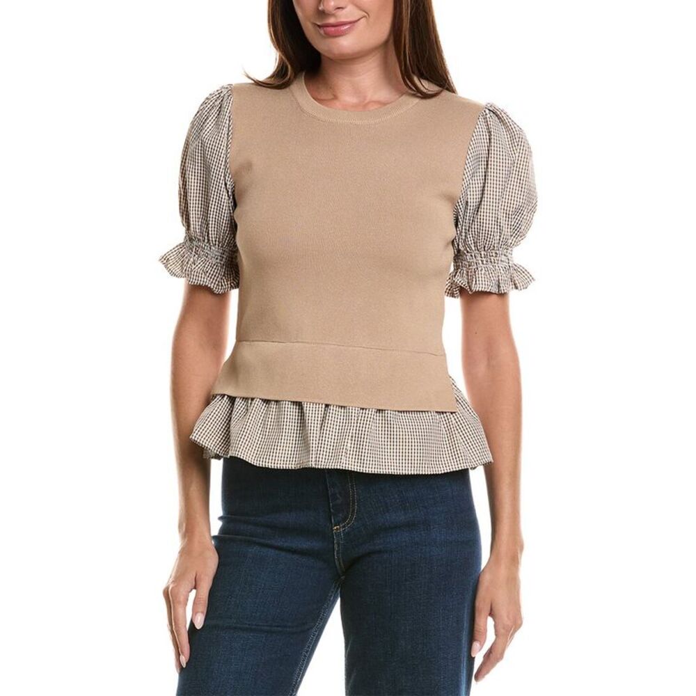 Nanette Nanette Lepore Womens  Mixed Media Top